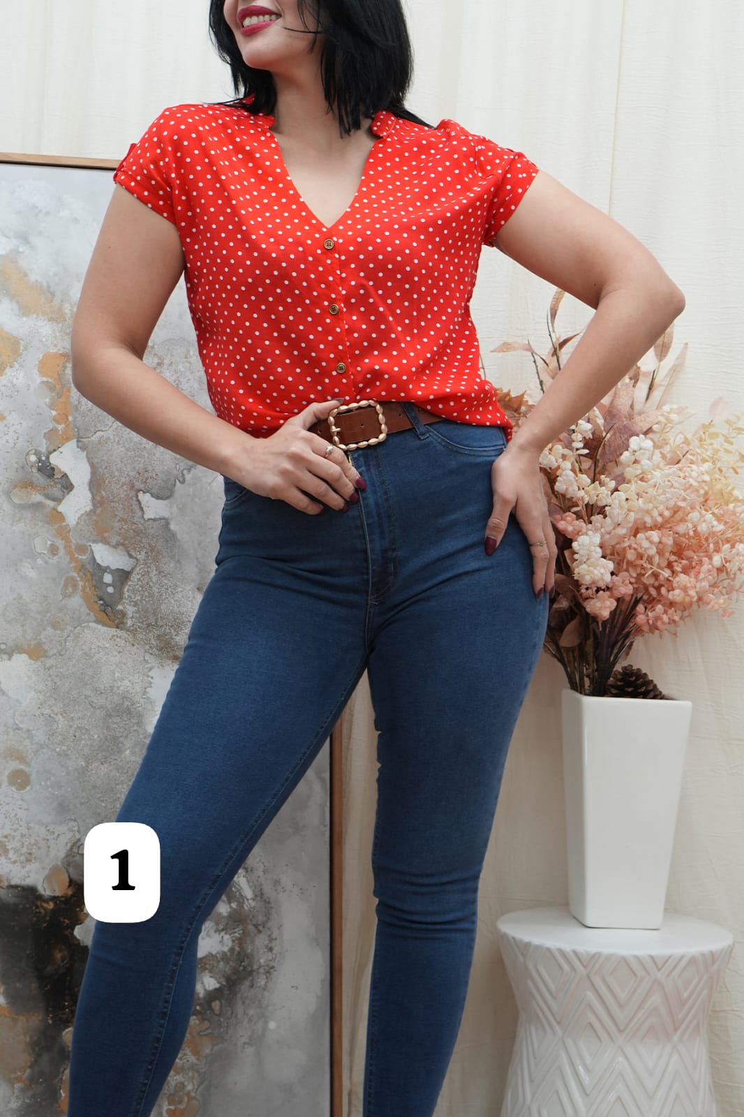 Camisa fibrana cuello Mao manga Corta Dani