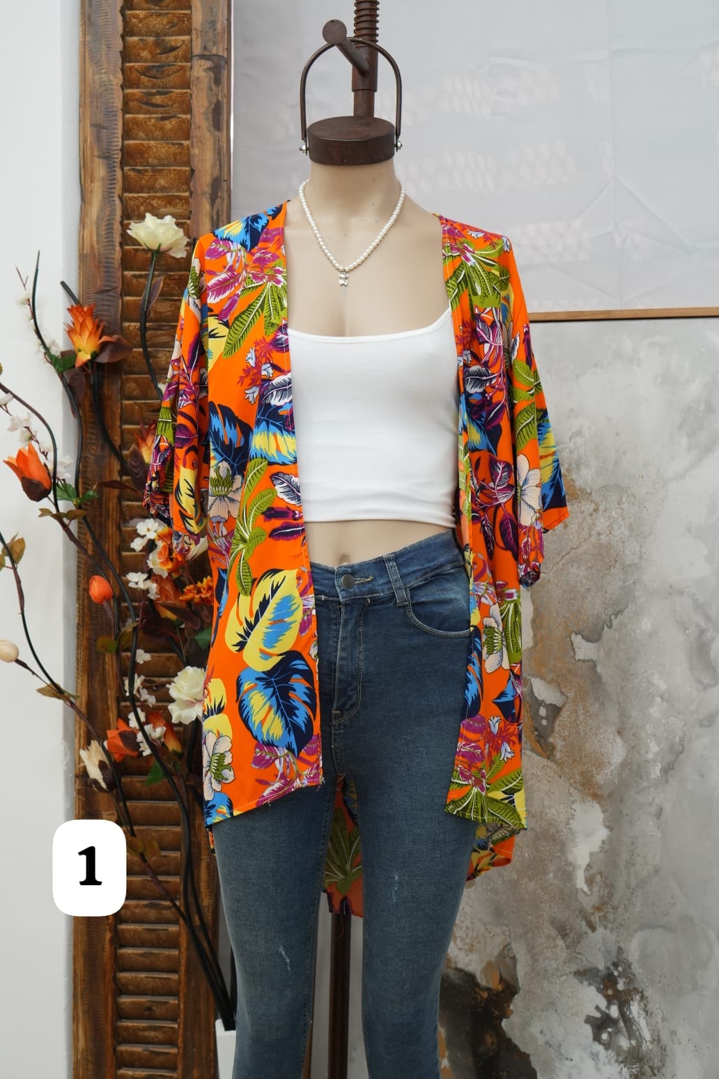 KIMONO ESTAMPADO DE FIBRANA
