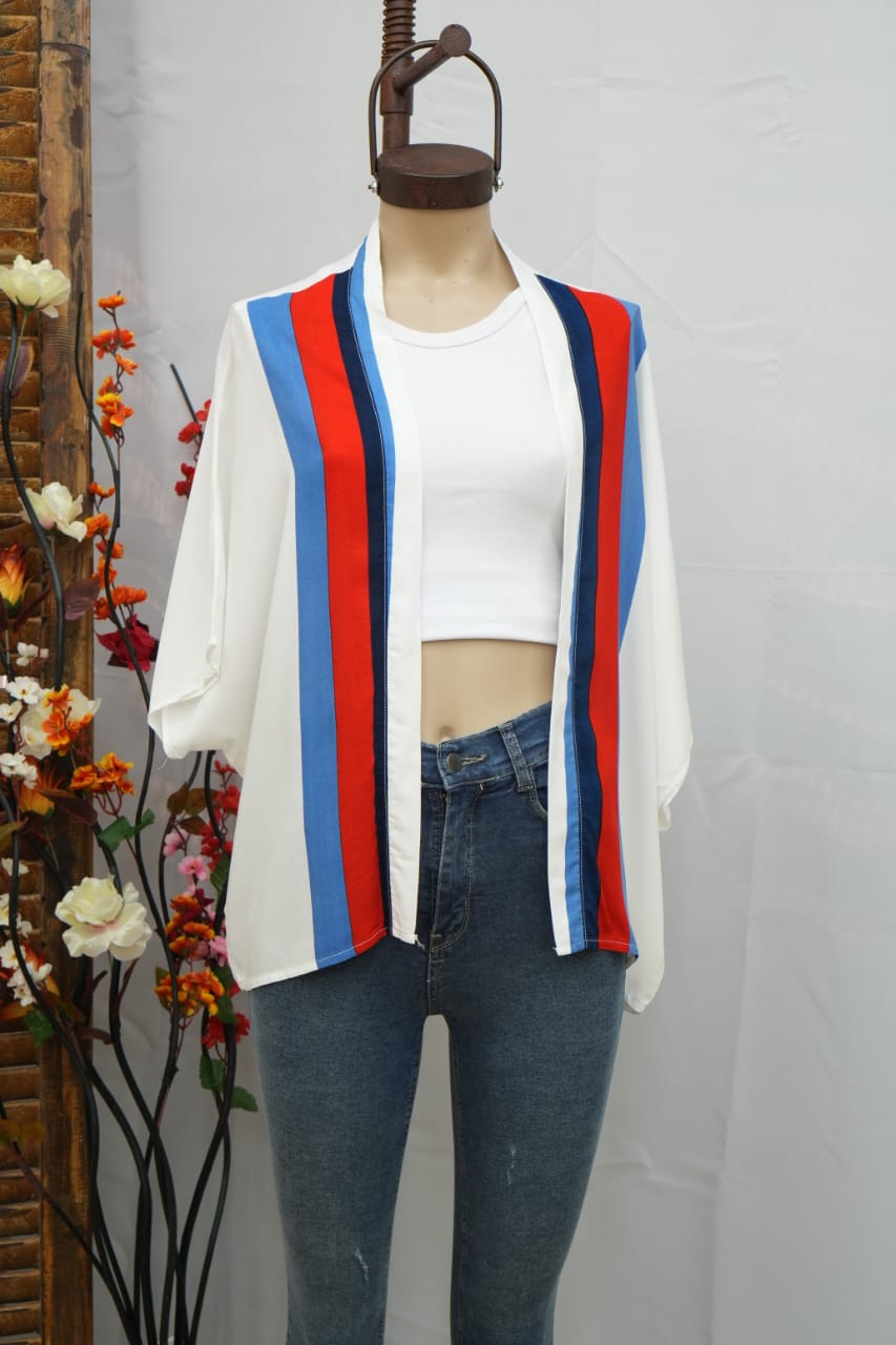 Kimono liso con rayas