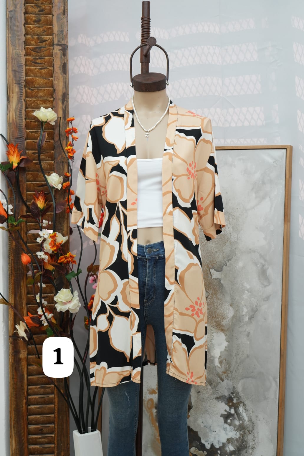 Kimono fibrana estampado lili