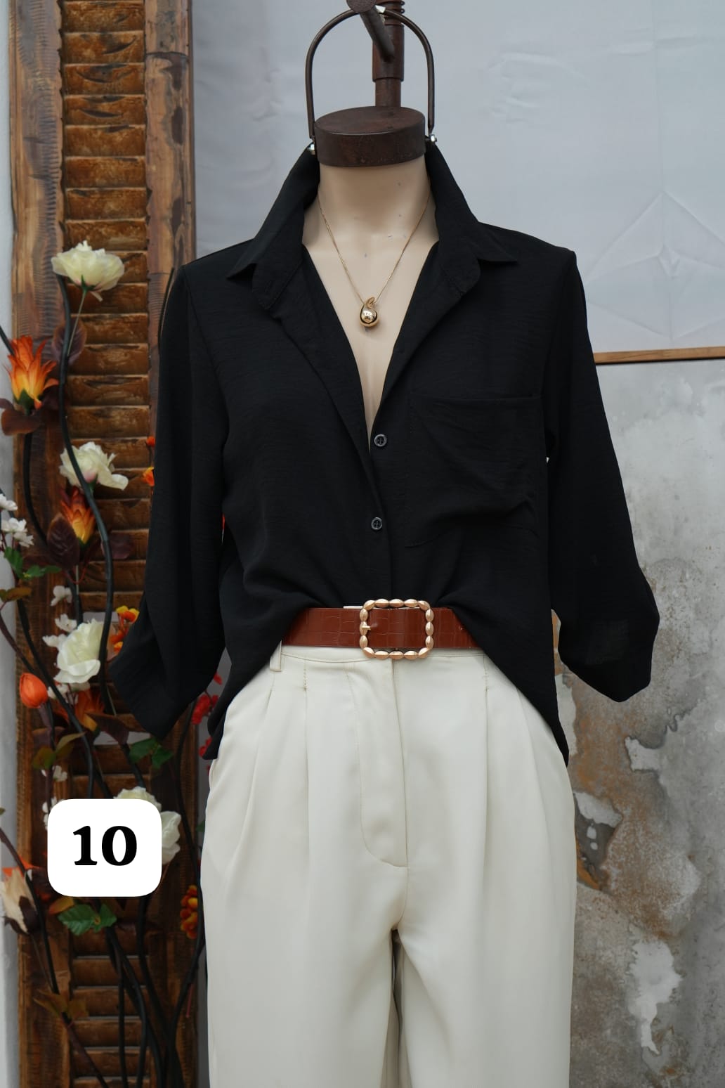 Camisa clasica de cey manga 3/4 un bolsillo geily