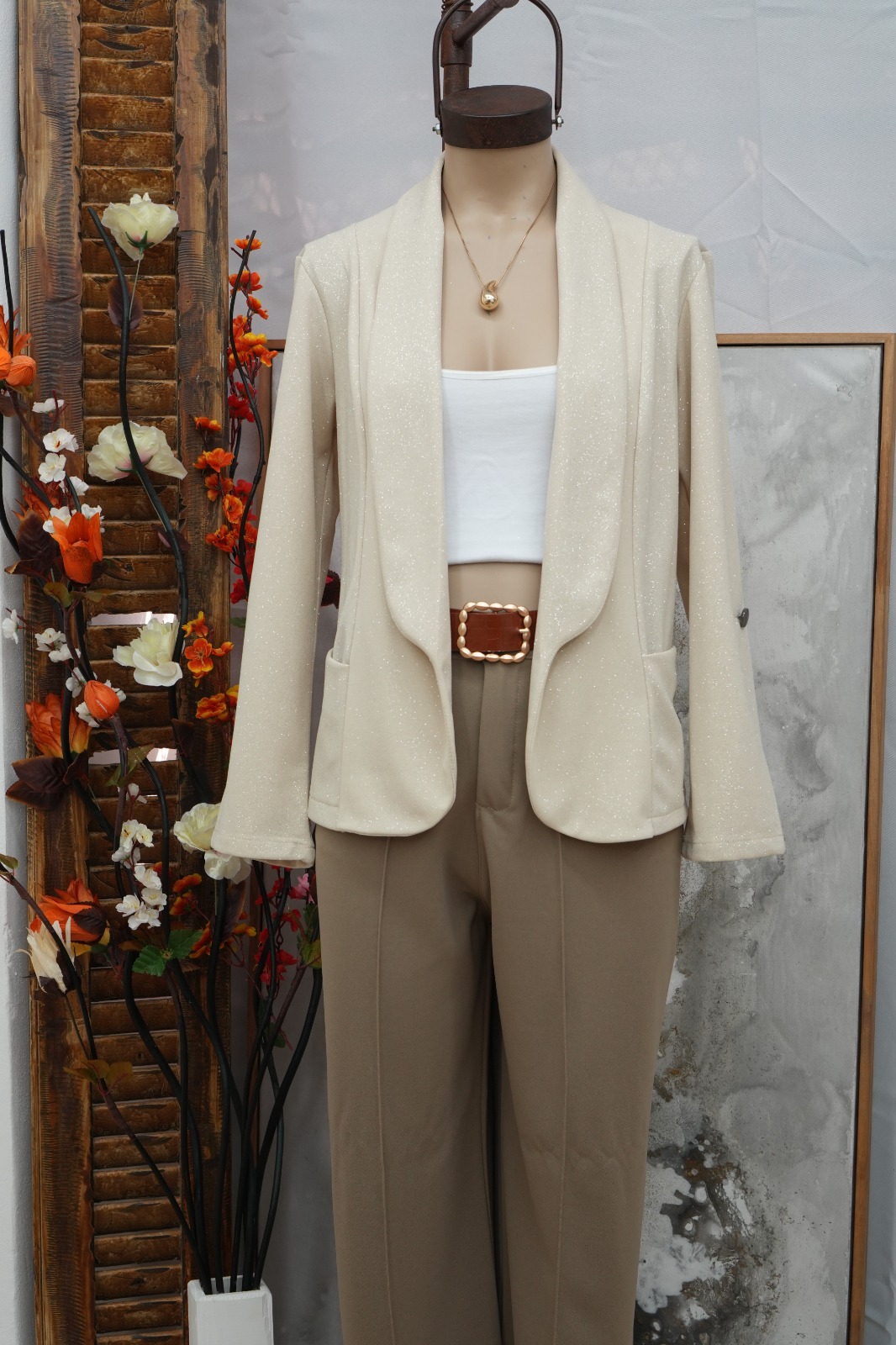 Blazer entallado de glitter