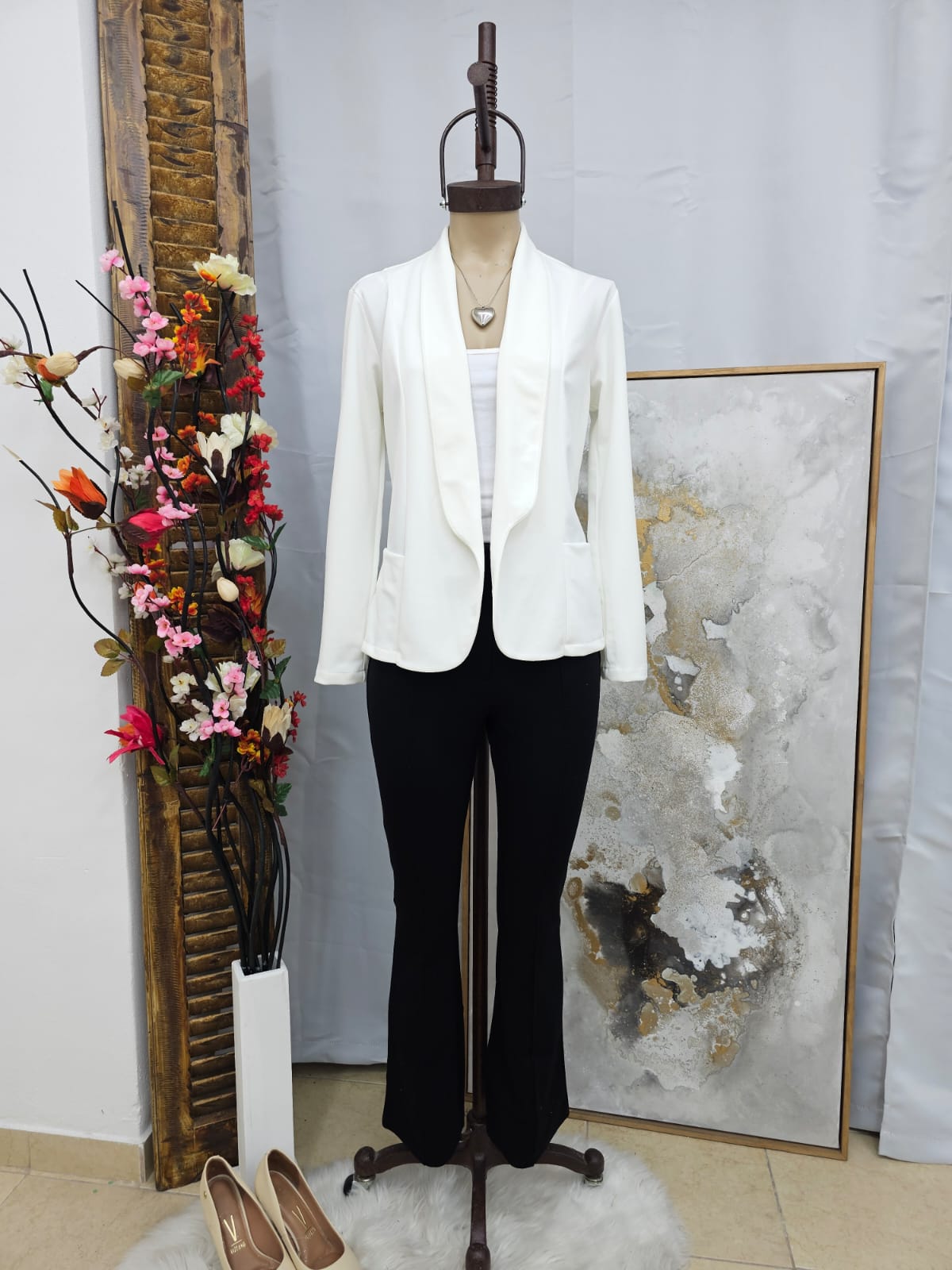 Blazer sastrero de crep liso Entallado Jano Jano