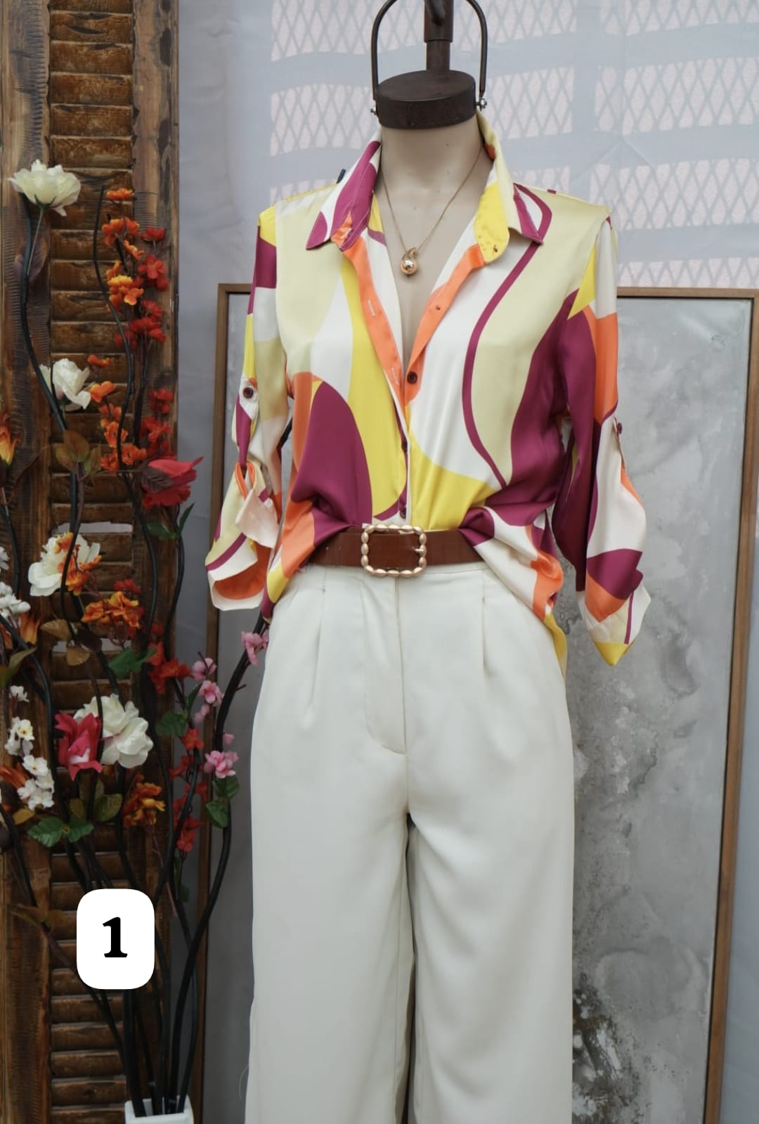 Camisa clasica manga 3/4 saten premium moscu