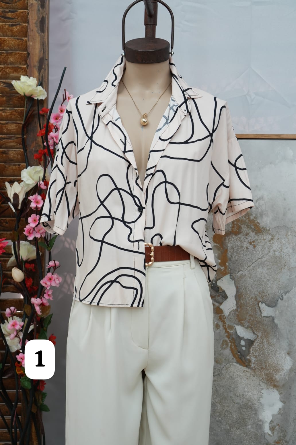 Camisa corta hawaiana fibrana estampada Frida (PARTE 1)