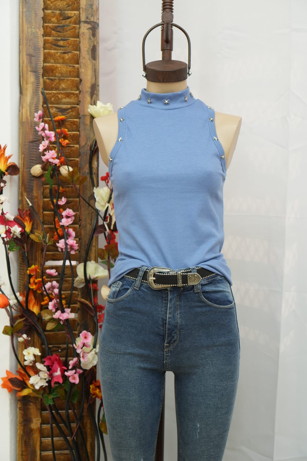 Musculosa morley cuello alto con Estrellitas