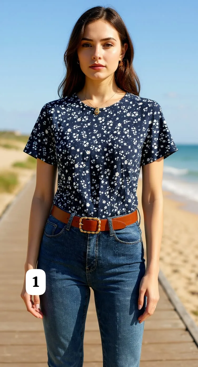 Remera de Modal Soft Estampada cuello Redondo Sol