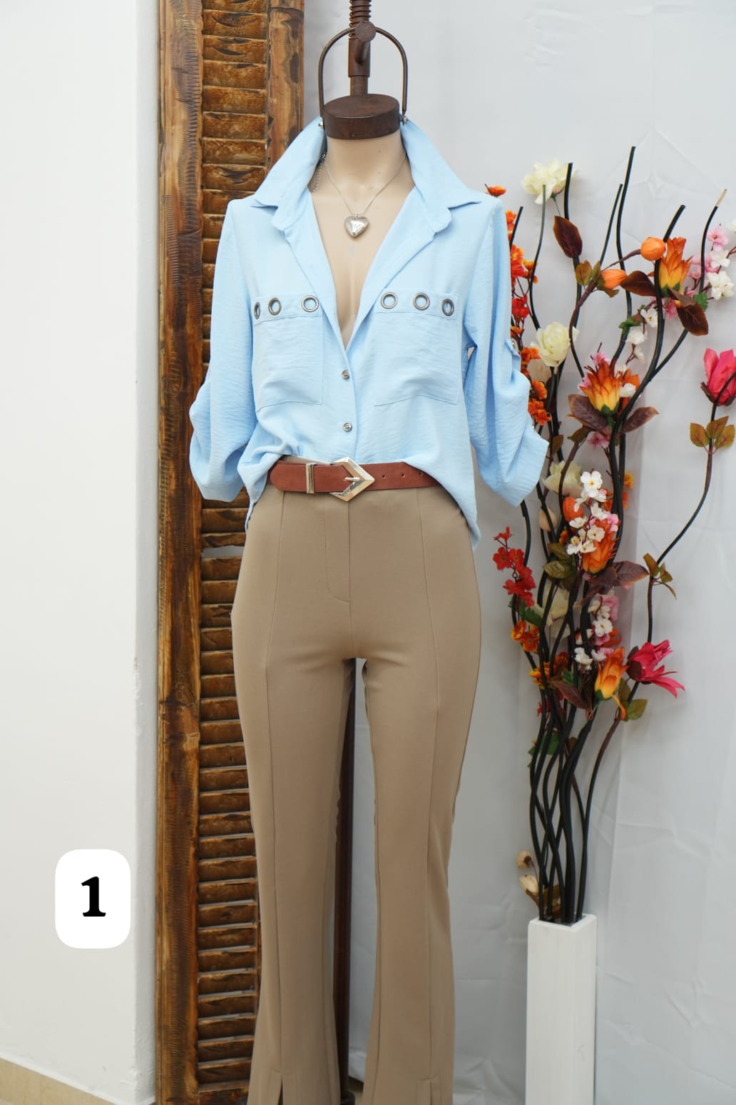 Camisa cey arandelas manga 3/4