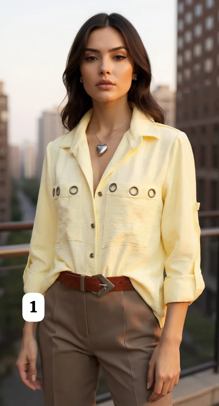 Camisa cey arandelas manga 3/4