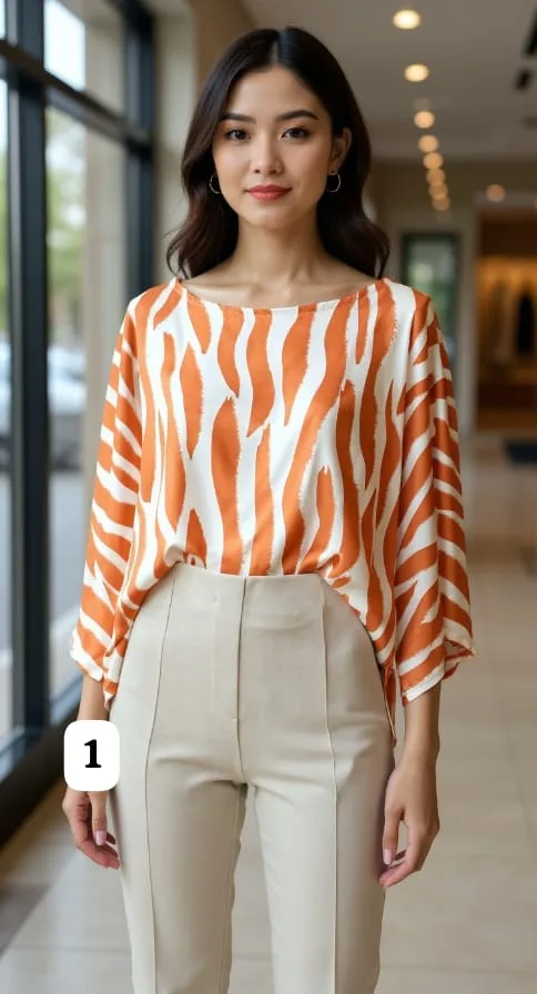 Blusa de sartén estampada manga amplia Kelly