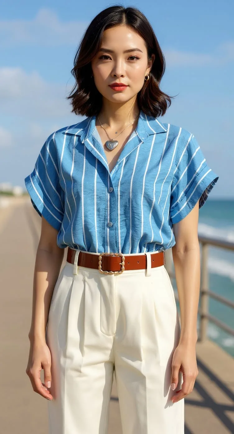 Camisa tela Emilia manga china doblada Gio