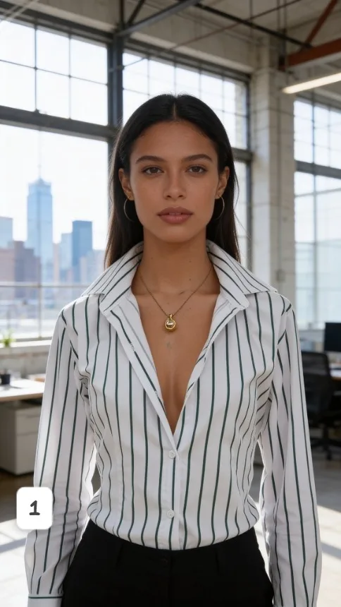 Camisa de poplin rayado entallado 2 pinzas joaquina