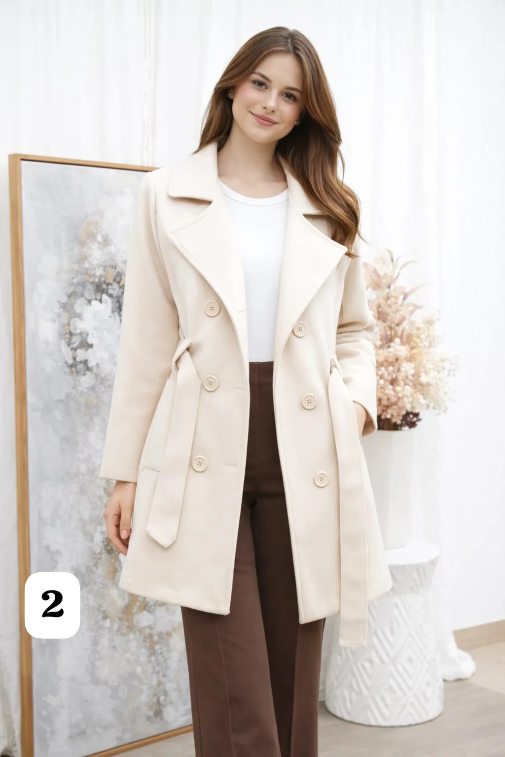 Alternative view of Saco de paño Briana