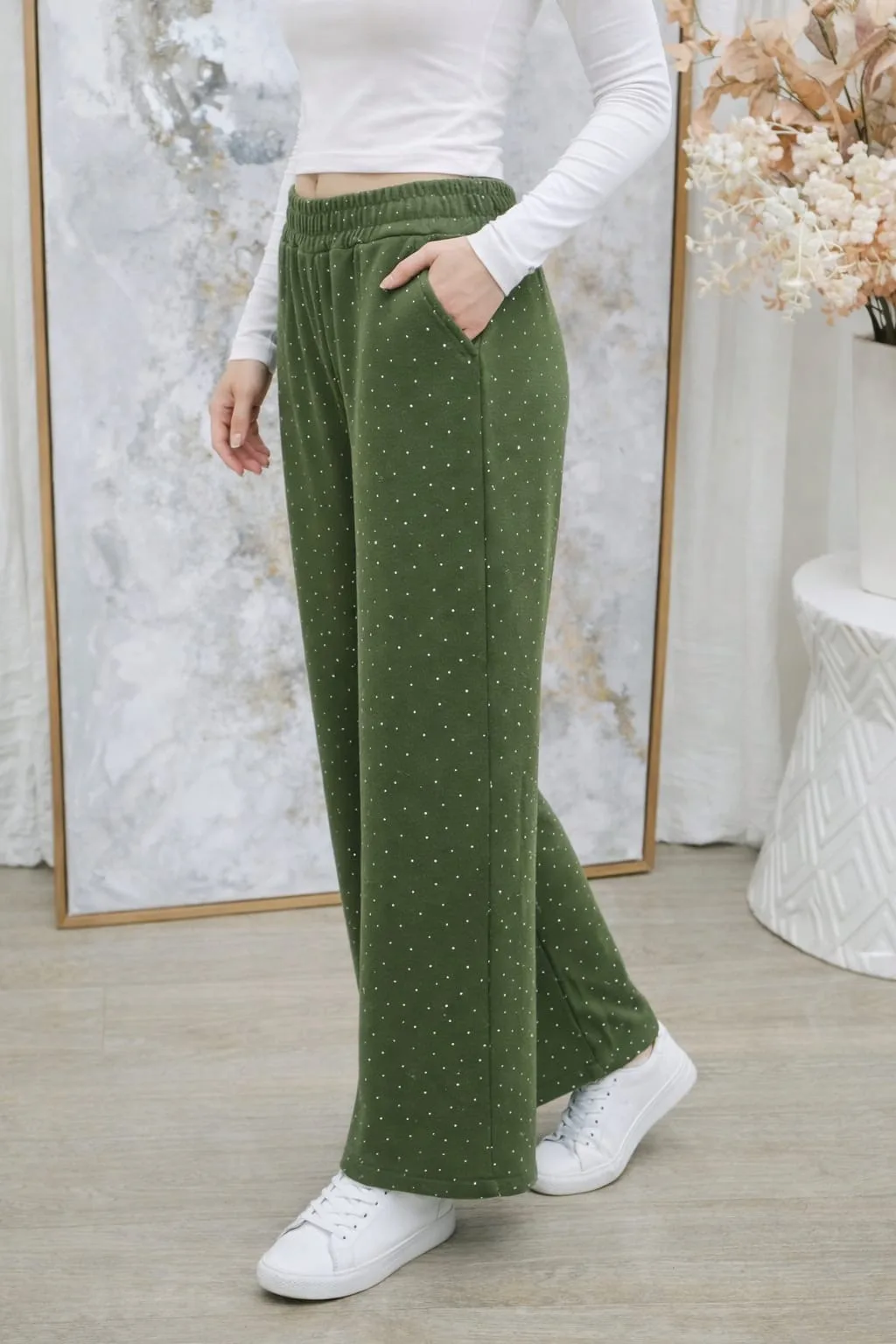 Alternative view of Pantalón de Darlon liso con Strass Diva