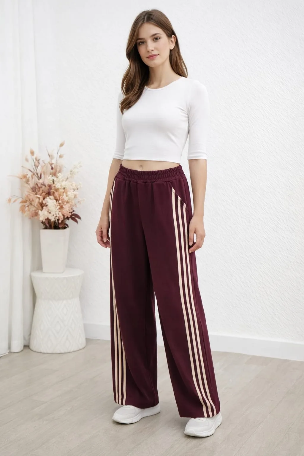 Alternative view of Pantalón de Darlon liso bota ancha 3 líneas y bolsillo Sami