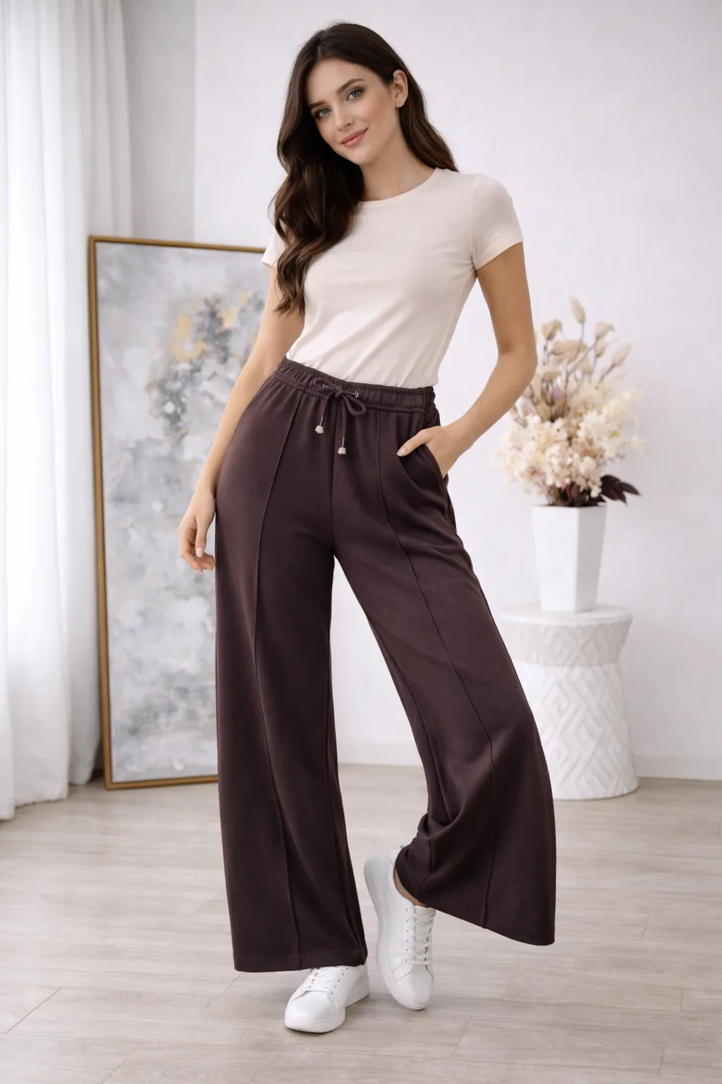 Pantalón de darlon liso con cordón y puntera samanta