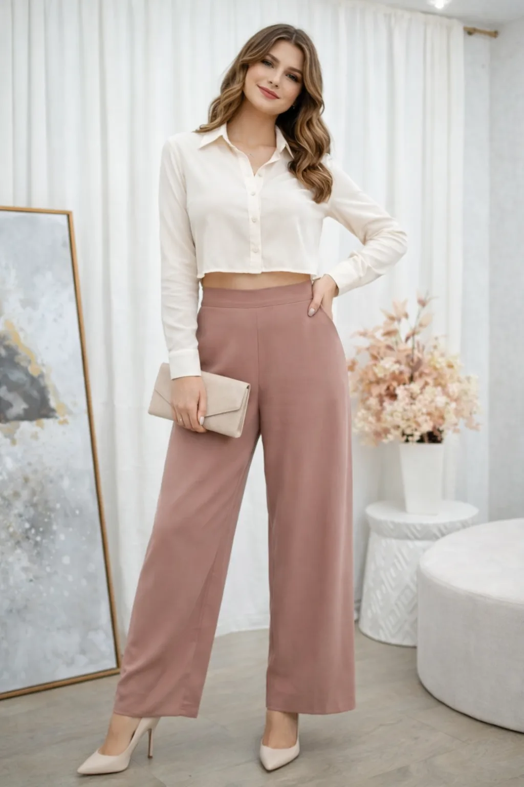 Pantalón sastrero lena con Elástico atrás y bolsillo Ammi