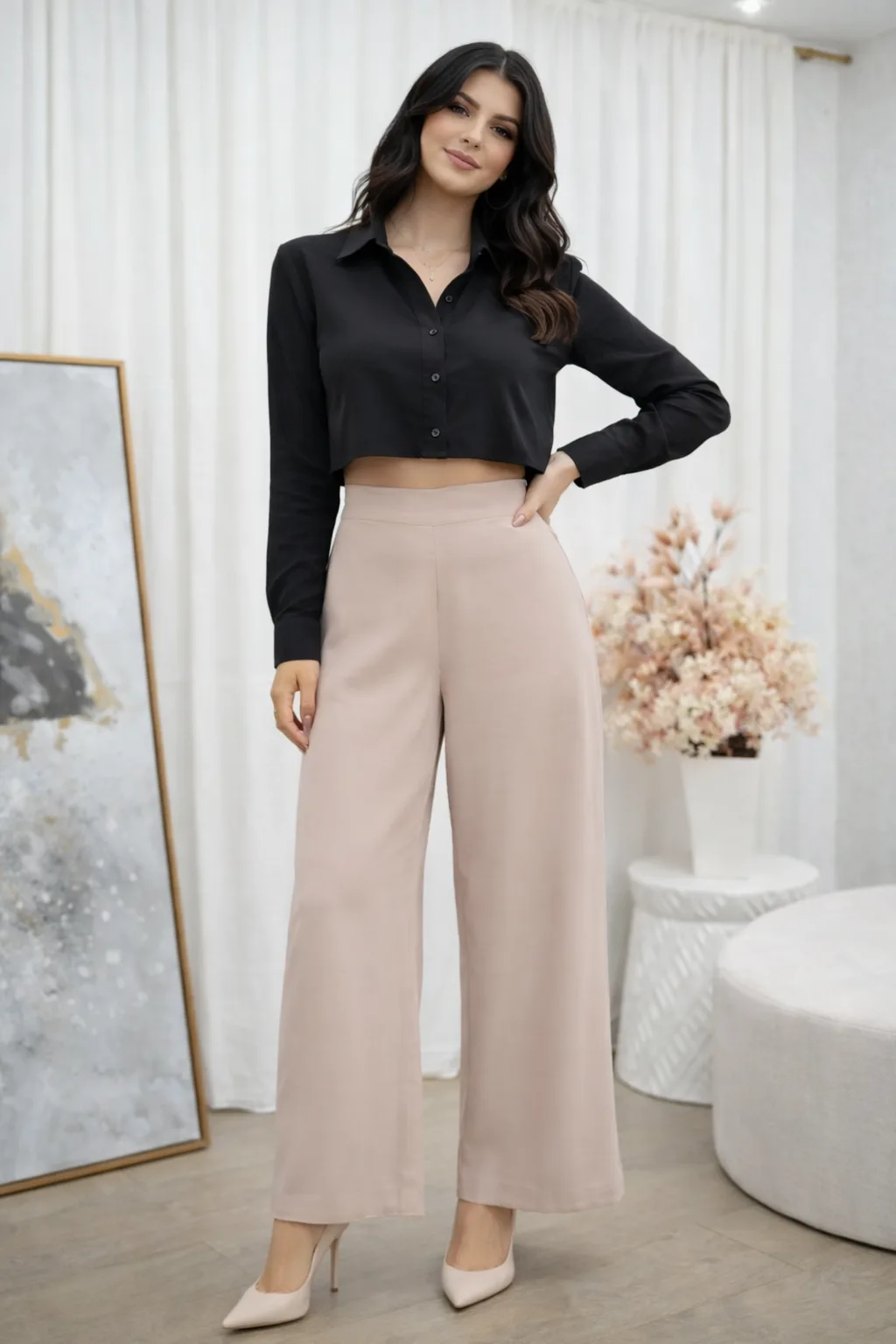 Alternative view of Pantalón sastrero lena con Elástico atrás y bolsillo Ammi