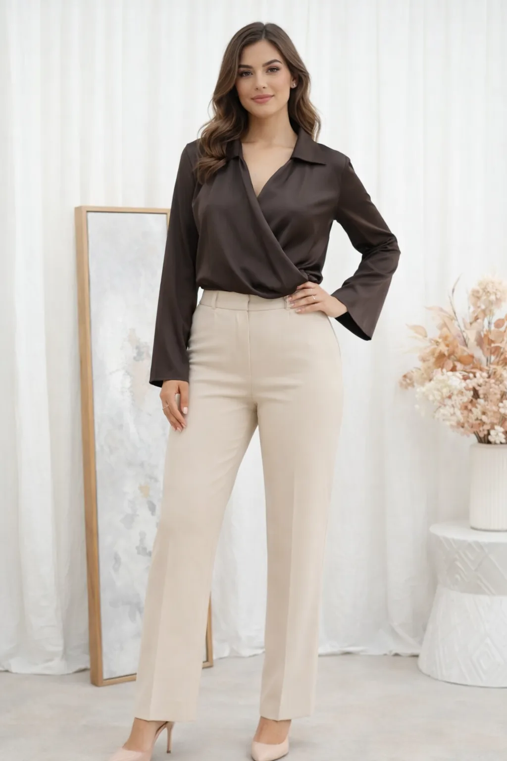 Alternative view of Blusa Cruzada de saten lula