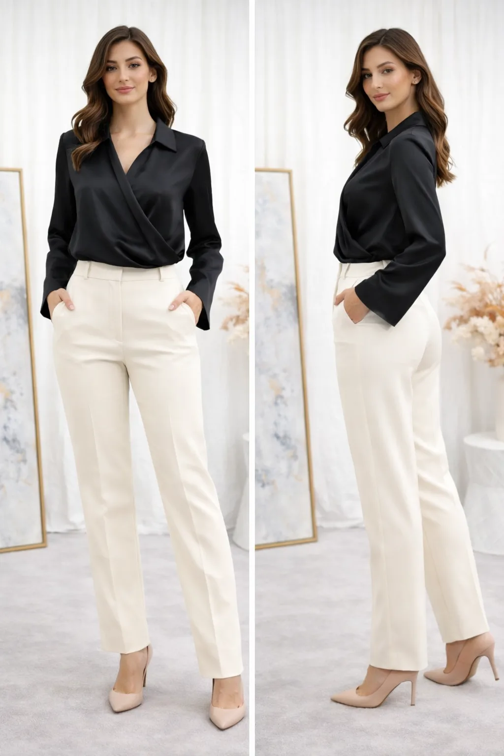 Alternative view of Blusa Cruzada de saten lula