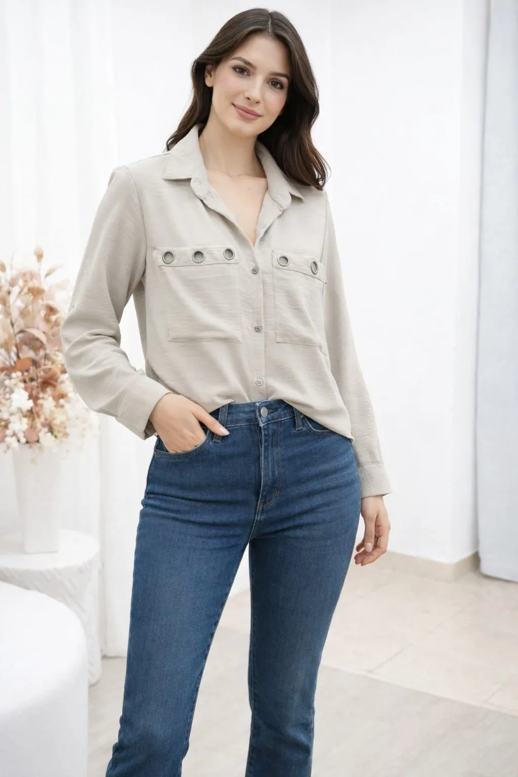 Alternative view of Camisa cey c/ Arandelas m/l