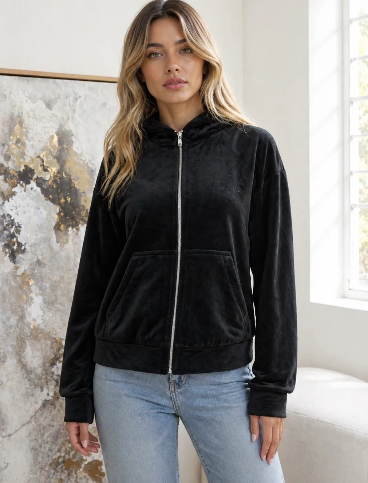 Campera plush con bolsillo Fío