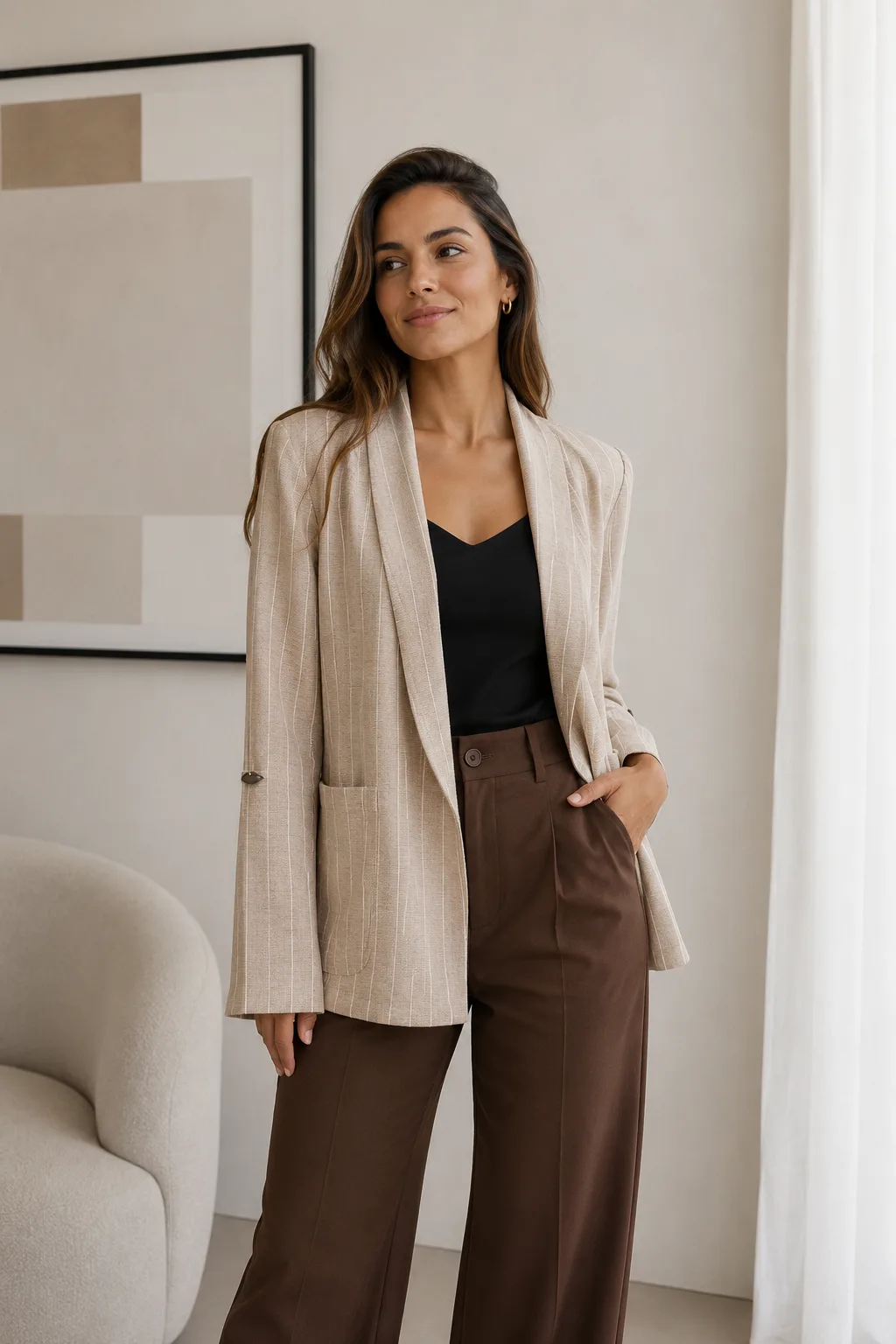 Blazer de lino entallado Ornella