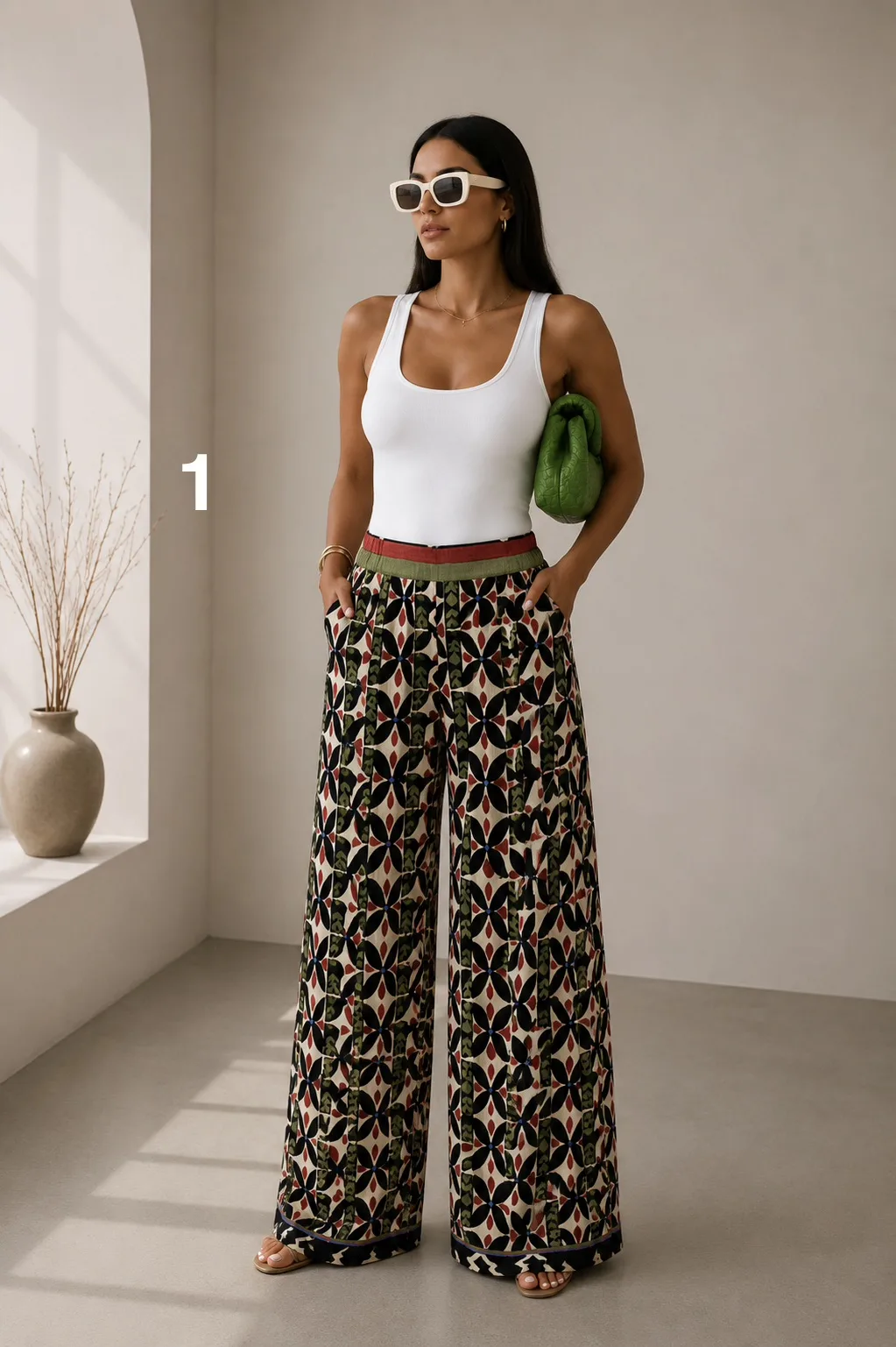 Pantalón de Luno estampado con elástico atrás bolsillo guarda JOSH