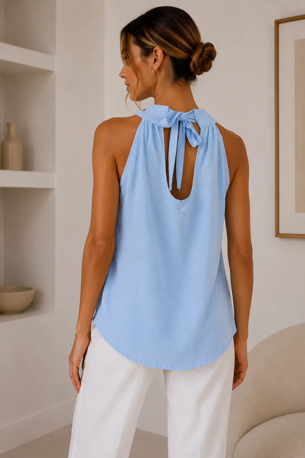 Alternative view of Musculosa cuello americano de cey con arandelas CLAVEL