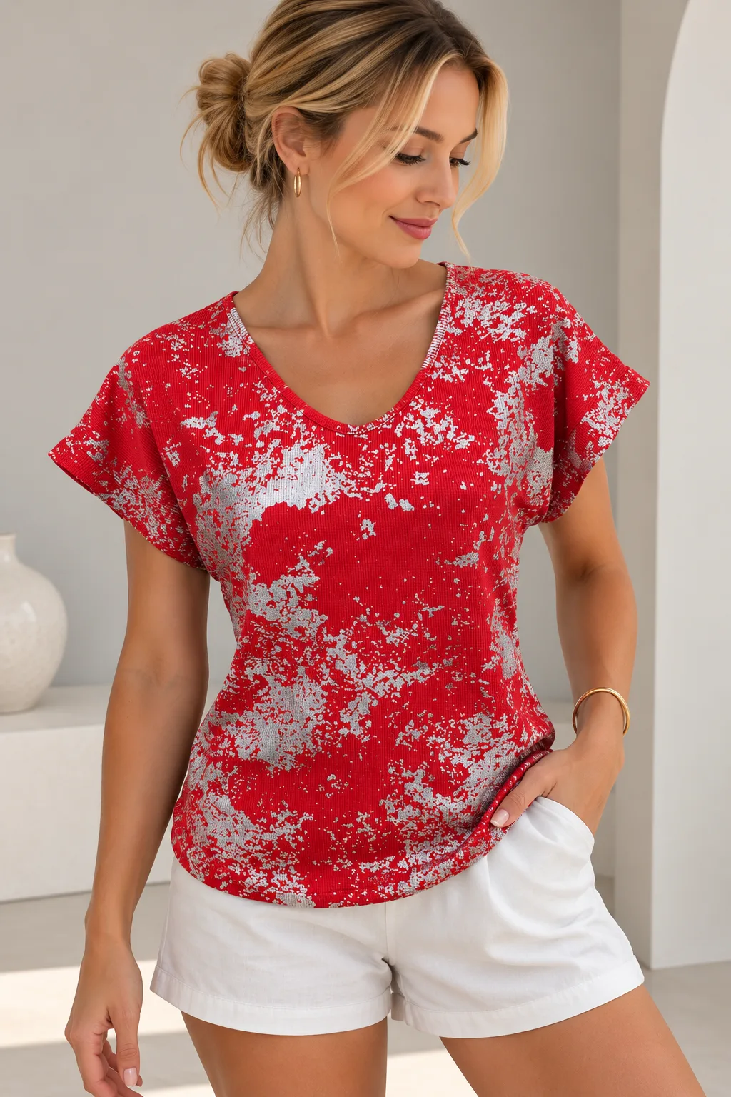 Alternative view of Remera Morley Rústico manga China MAI