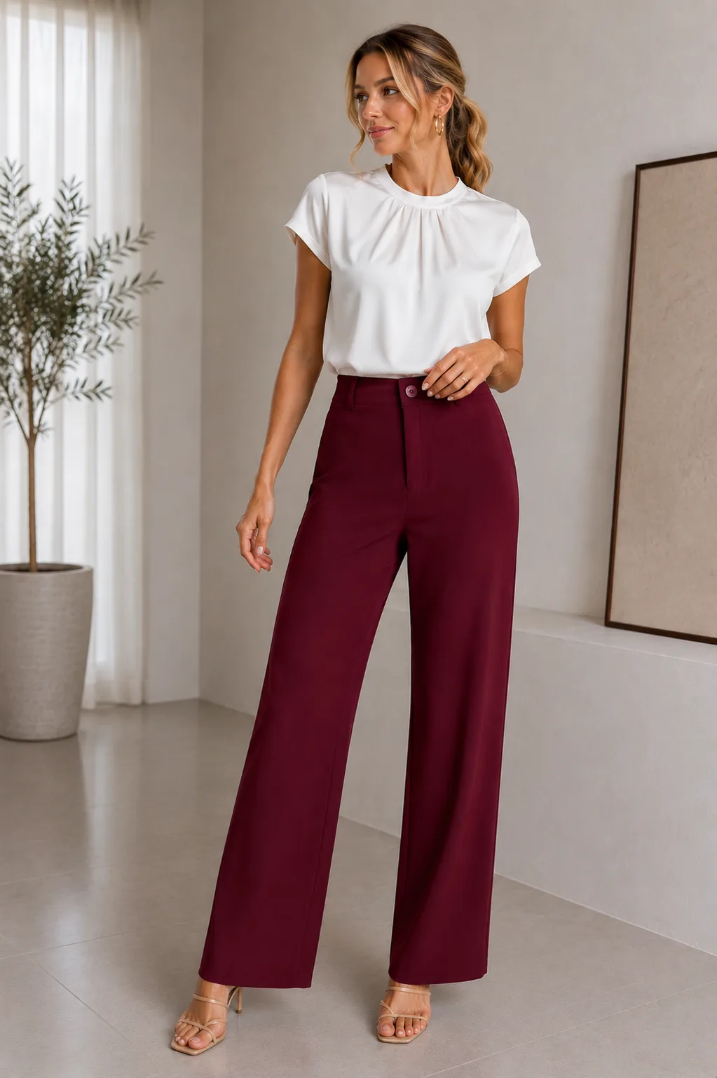 Alternative view of Pantalón sastrero nuevo sin bolsillos con pinzas atrás LINDA