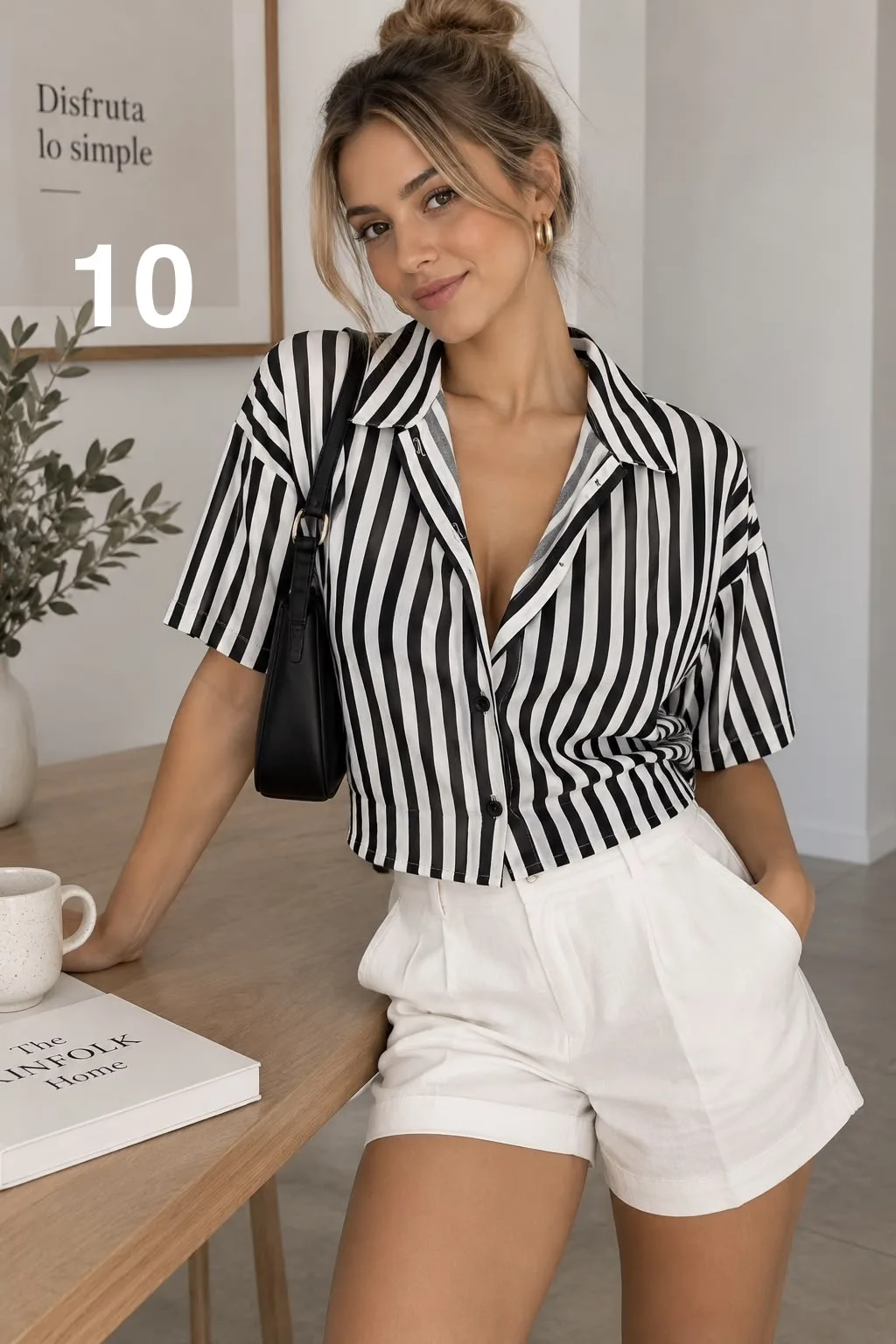 Camisa corta hawaiana de lino estampado ERI (parte2) - Imagen 5