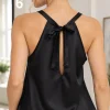 Musculosa con redondo con lazo fino atras de saten liso CHIA - Gaby Chic (foto 6)