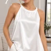 Musculosa con redondo con lazo fino atras de saten liso CHIA - Gaby Chic (foto 7)