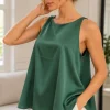 Musculosa amplia cuello redondo de satén liso Premium LUZ - Gaby Chic (foto 2)