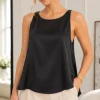 Musculosa amplia cuello redondo de satén liso Premium LUZ - Gaby Chic (foto 5)