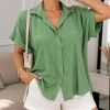 Camisa de lino overzise hombro caído HILEY - Gaby Chic (foto 2)
