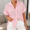 Camisa de lino overzise hombro caído HILEY - Gaby Chic