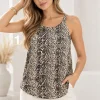 Musculosa cuello redondo con lazo fino atrás de satén estampado Premium KATTE - Gaby Chic