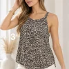 Musculosa cuello redondo con lazo fino atrás de satén estampado Premium KATTE - Gaby Chic (foto 4)