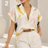 Camisa manga caída satén estampado MILO - Gaby Chic (foto 2)
