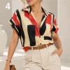 Camisa manga caída satén estampado MILO - Gaby Chic (foto 4)