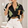Camisa manga caída satén estampado MILO - Gaby Chic (foto 6)