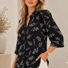 Camisa cuello mao 3/4 de cey Brodery dulce - Gaby Chic (foto 4)