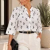 Camisa cuello mao 3/4 de cey Brodery dulce - Gaby Chic (foto 2)