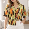 Camisa corta hawaiana satén estampado KURU - Gaby Chic (foto 3)