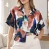 Camisa corta hawaiana satén estampado KURU - Gaby Chic (foto 4)