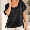 Blusa manga china con tajo a los costados de satén liso Premium DAI - Gaby Chic (foto 7)