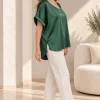 Blusa manga china con tajo a los costados de satén liso Premium DAI - Gaby Chic (foto 5)